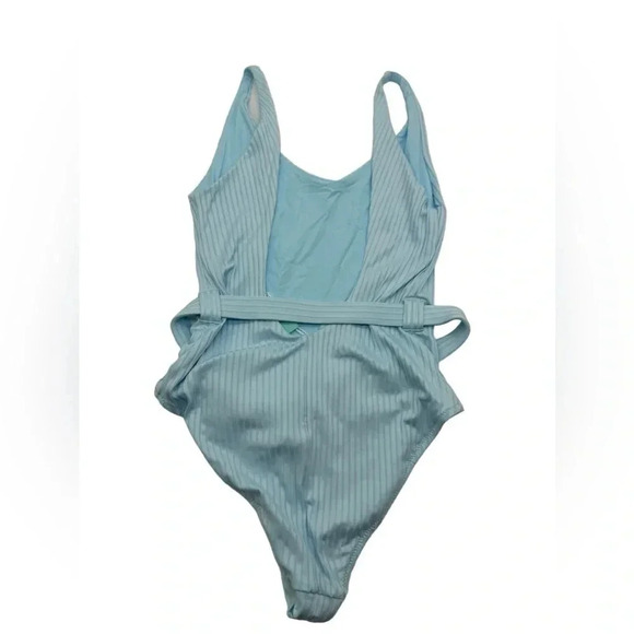 Melissa Odabash sky St. Tropez belted ribbed swimsuit size 10 B2102 - Picture 8 of 9